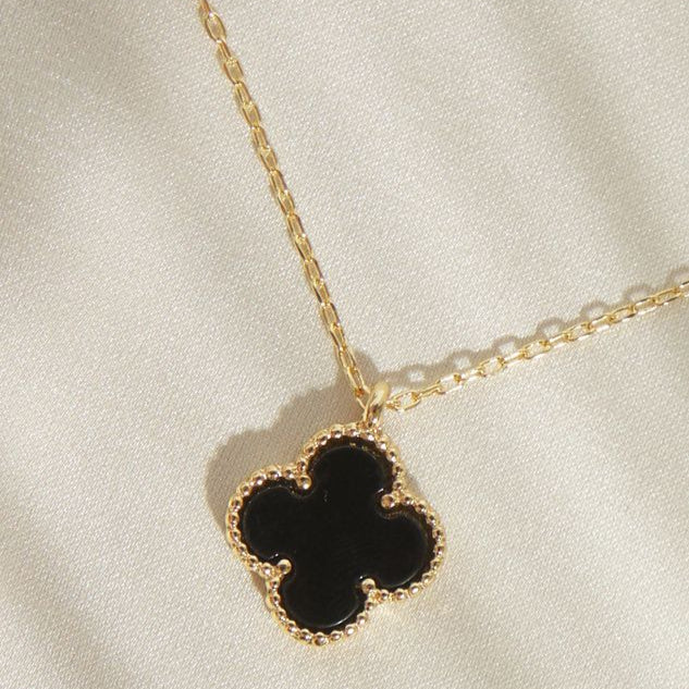 Aurelia Black Clover Necklace