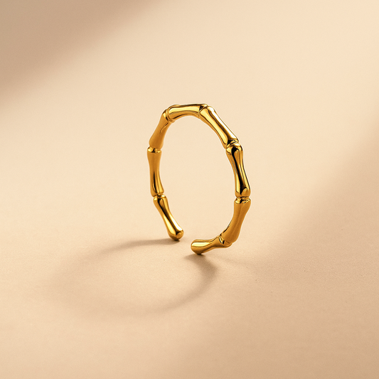 Bamboo-Inspired Open Gold Band