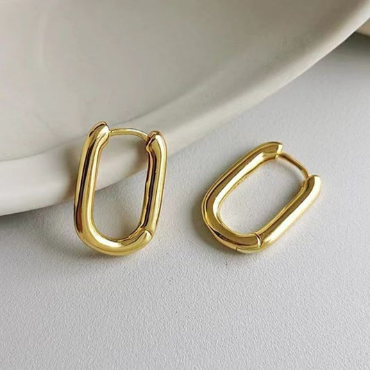 Chunky Oval Hoop Earrings