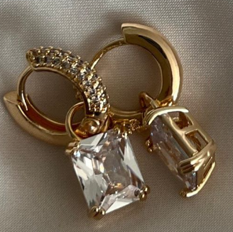 Gem Drop Hoops earring