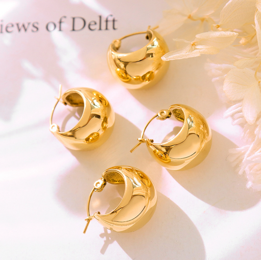 Chunky Gold Hoop Earrings