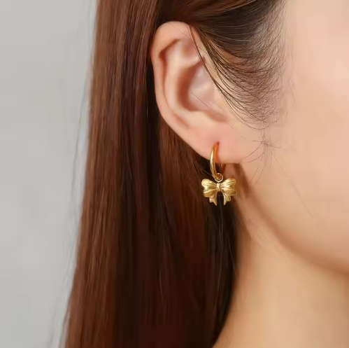 Bow Hoop Earrings