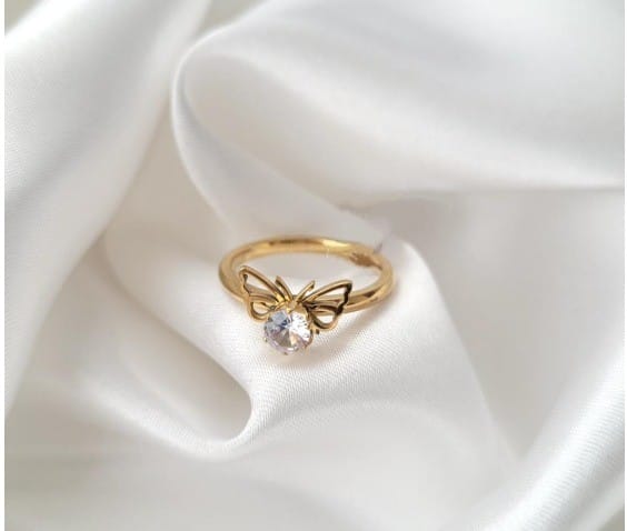 Ethereal Butterfly Solitaire Ring