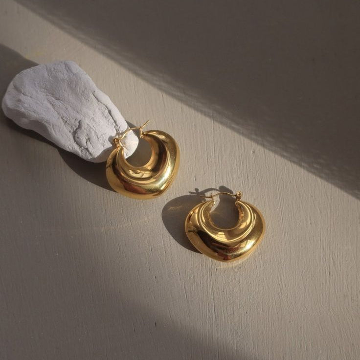 Chunky Heart Hoop Earrings