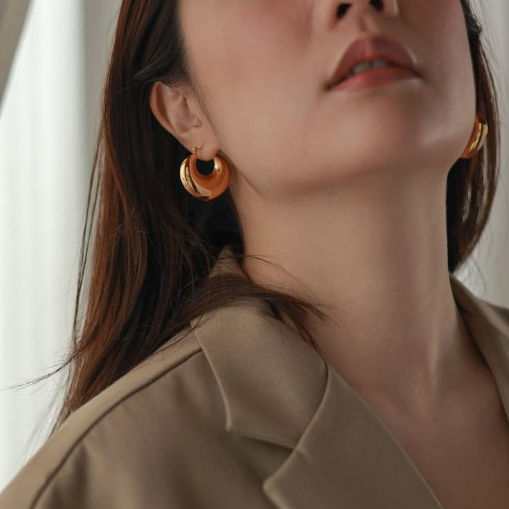 Chunky Heart Hoop Earrings