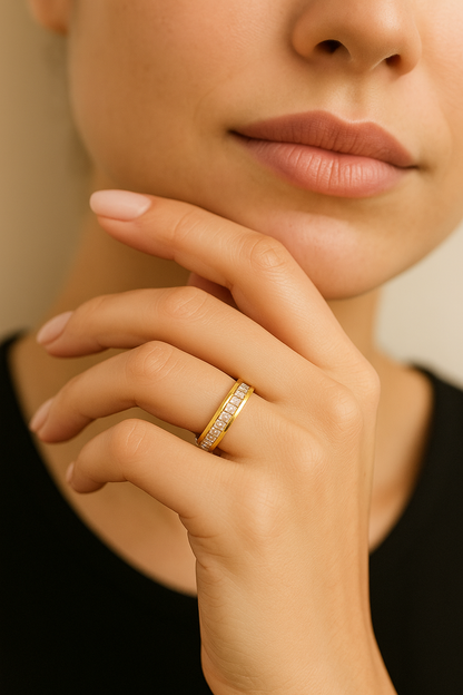 Regal Princess-Cut Eternity Band