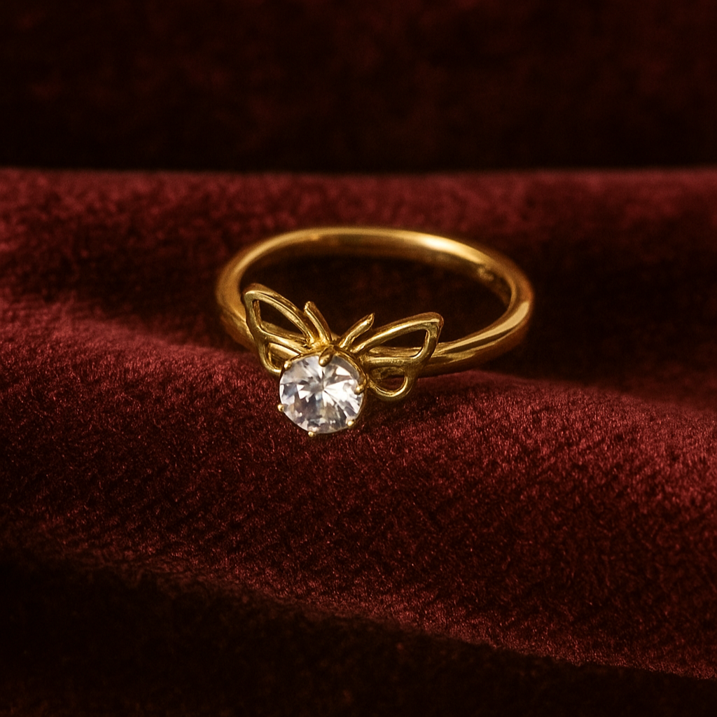Ethereal Butterfly Solitaire Ring