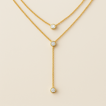 Layered Crystal Drop Necklace