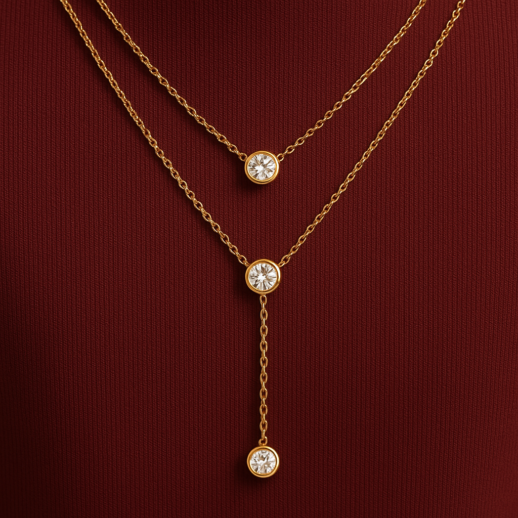 Layered Crystal Drop Necklace