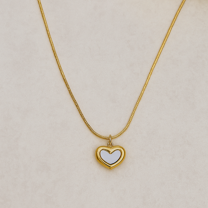 White Heart Pendant Necklace