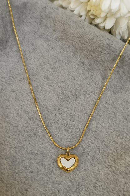 White Heart Pendant Necklace