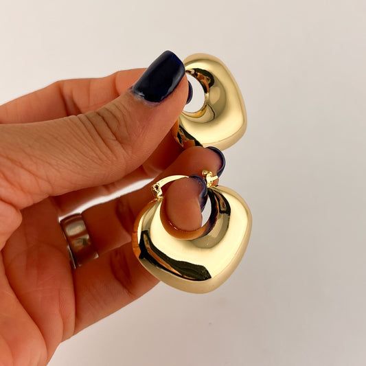 Chunky Heart Hoop Earrings