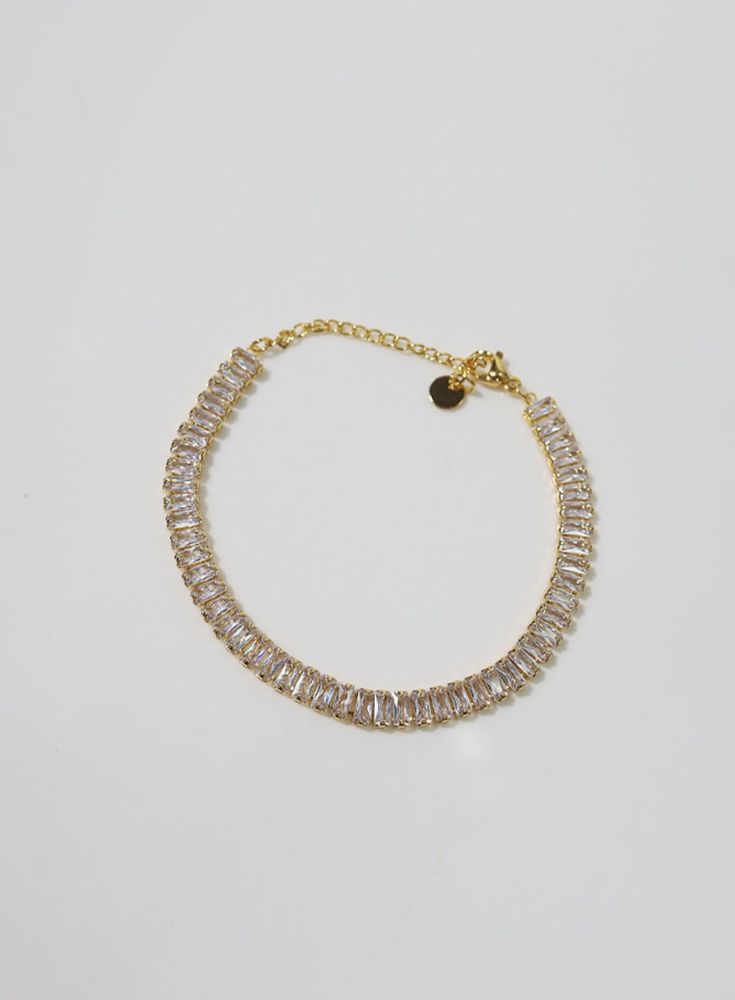 Gold Baguette Crystal Bracelet