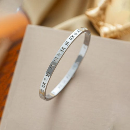 Roman Numeral Classic Cuff Bracelet