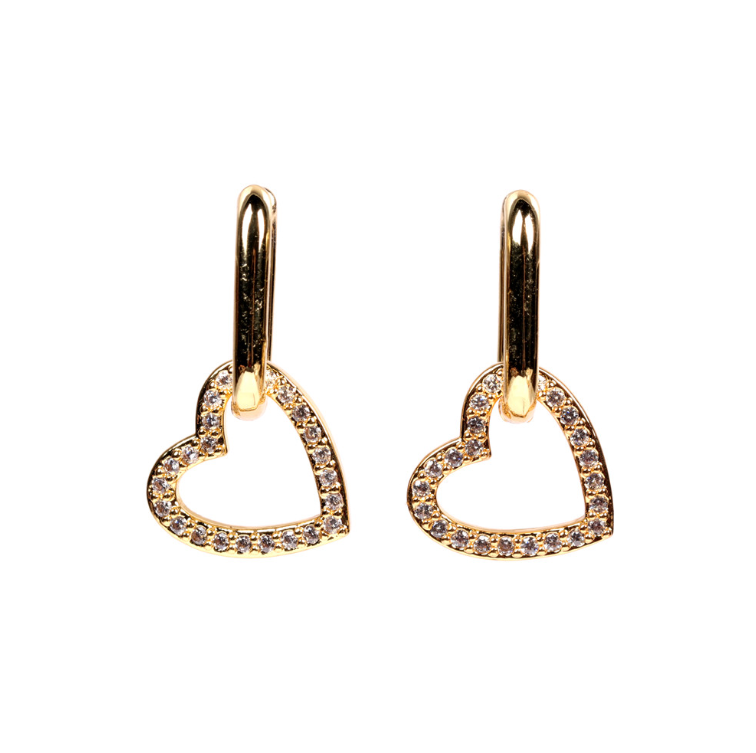 Gold Heart Hoop Earrings