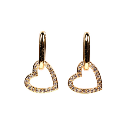 Gold Heart Hoop Earrings