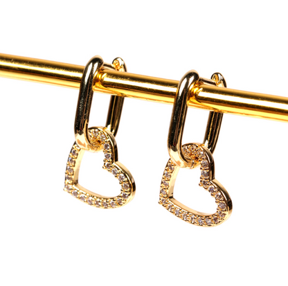 Gold Heart Hoop Earrings