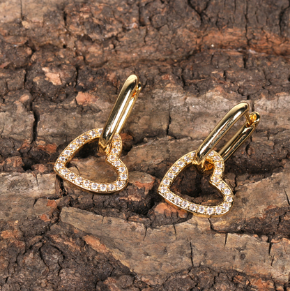 Gold Heart Hoop Earrings