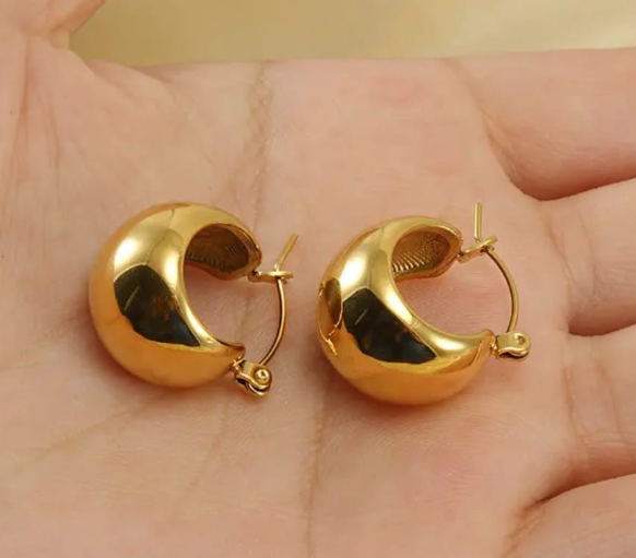 Chunky Gold Hoop Earrings
