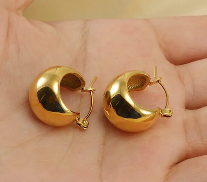 Chunky Gold Hoop Earrings