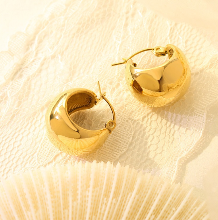 Chunky Gold Hoop Earrings