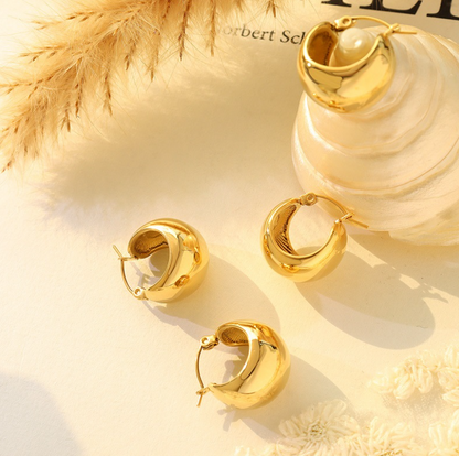 Chunky Gold Hoop Earrings