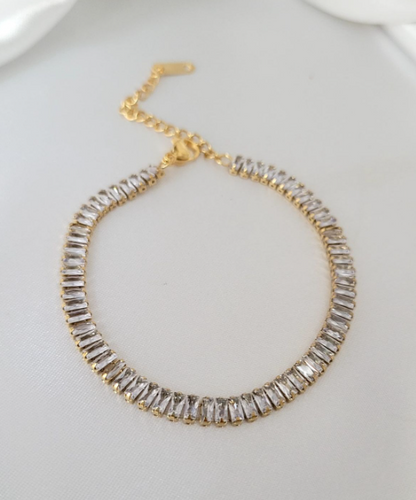 Gold Baguette Crystal Bracelet