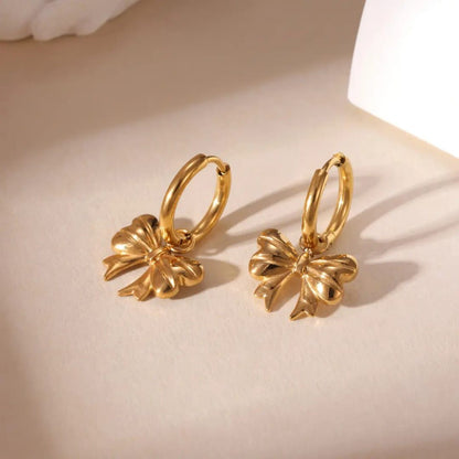 Bow Hoop Earrings