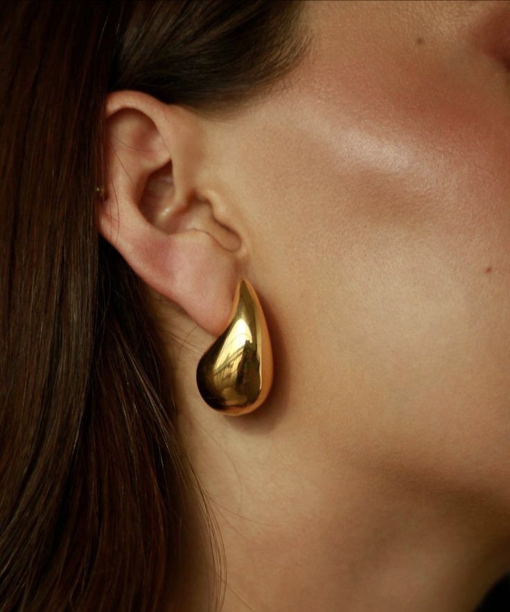 Gold Teardrop Studs
