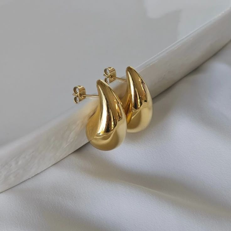 Gold Teardrop Studs