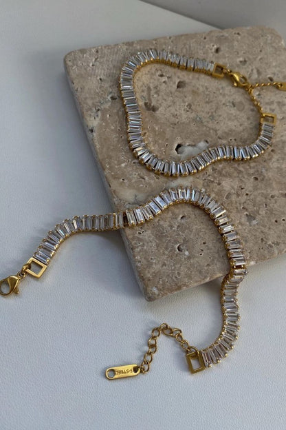 Gold Baguette Crystal Bracelet