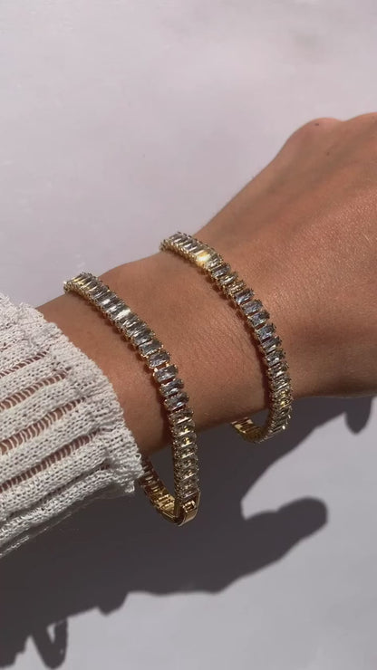 Gold Baguette Crystal Bracelet