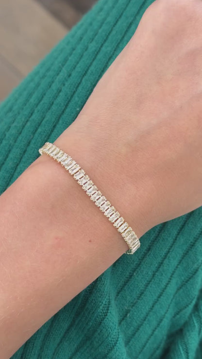 Gold Baguette Crystal Bracelet